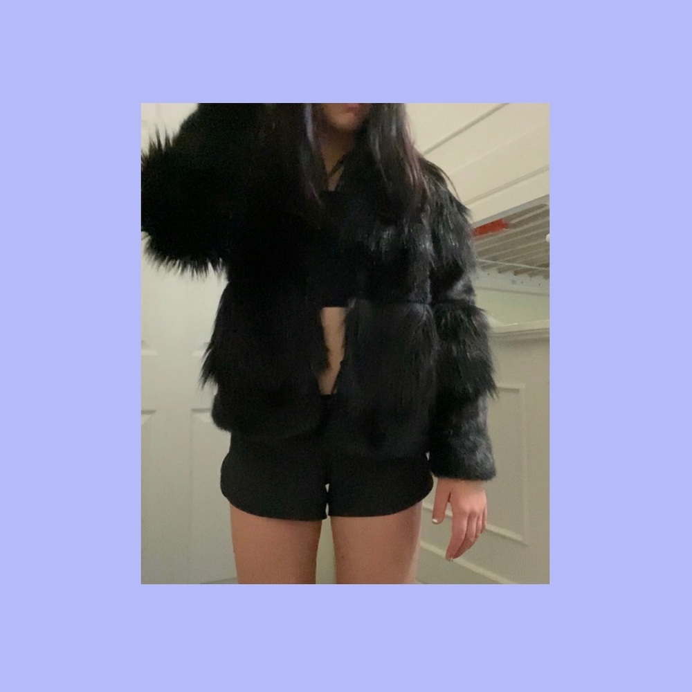 ZARA BLACK FUR JACKET